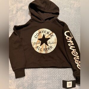 Converse Kids Black Hoodie size small 8-10 NWT